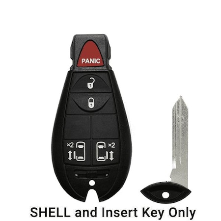 Keyless Factory KeylessFactory: Chrysler Dodge Jeep / 5-Button Fobik Key SHELL / Sliding Doors ORS-FBK-08